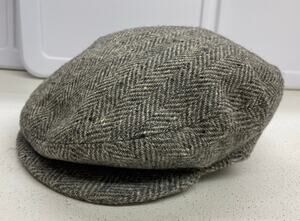 VTG Men Donegal Tweed Handwoven wool newsboy hat cap, 7